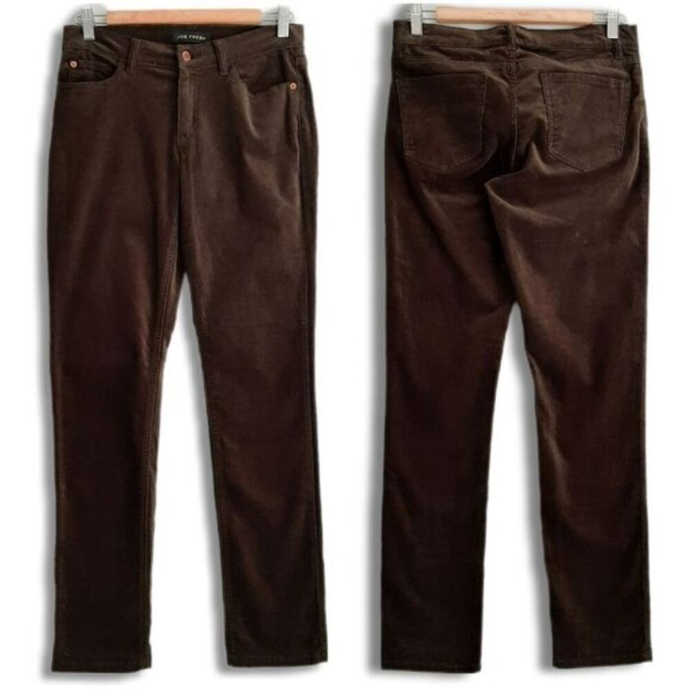JOE FRESH Thin Rib Velour Corduroy Casual Pants Brown Sz 26 / 2 Flawed